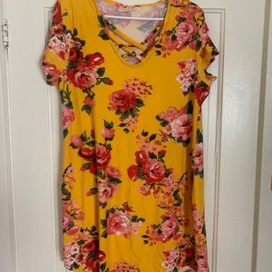 long yellow flower shirt